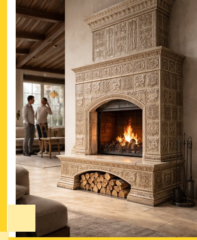 Купить изразцовый камин в Дмитрах от 268000 р. | ЭриданДмв