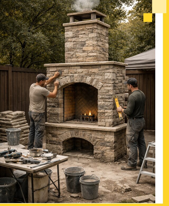 Проектирование и установка уличных каминов в Дмитрах