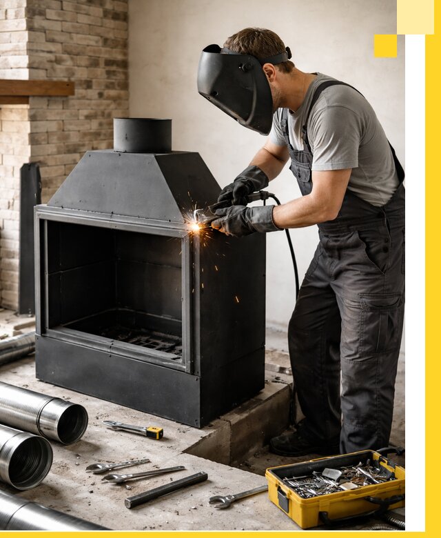 Продажа и установка металлических каминов в Дмитрах под ключ