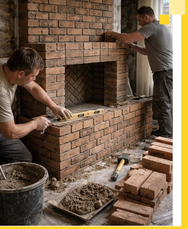 Изготовление и установка кирпичных каминов в Дмитрах