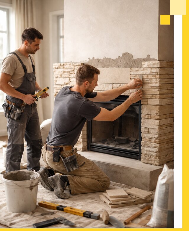 Установка и монтаж каминов для загородного дома в Дмитрах