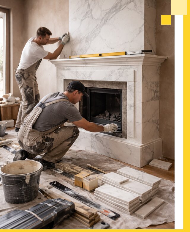 Отделка каминов в Дмитрах качественные облицовочные работы