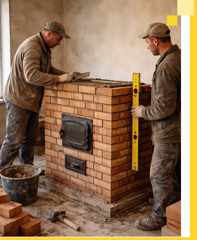 Отопительные печи под ключ в Дмитрах, установка и сборка