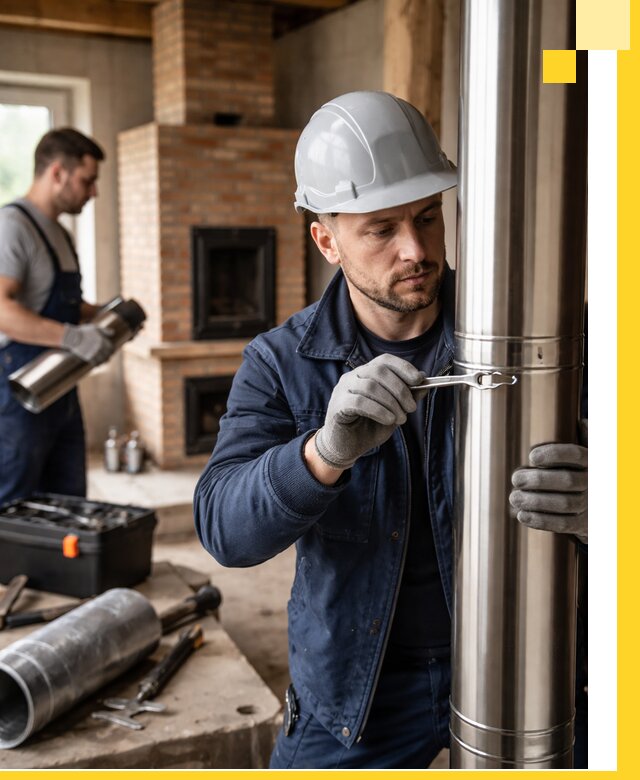 Профессиональный монтаж дымоходов для печей в Дмитрах