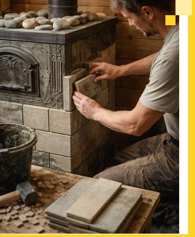 Облицовка банных печей в Дмитрах профессиональная отделка