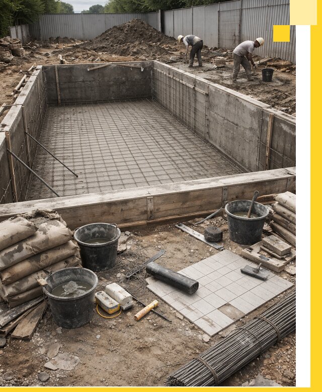 Строительство бассейнов под ключ в Дмитрах, дизайн и монтаж