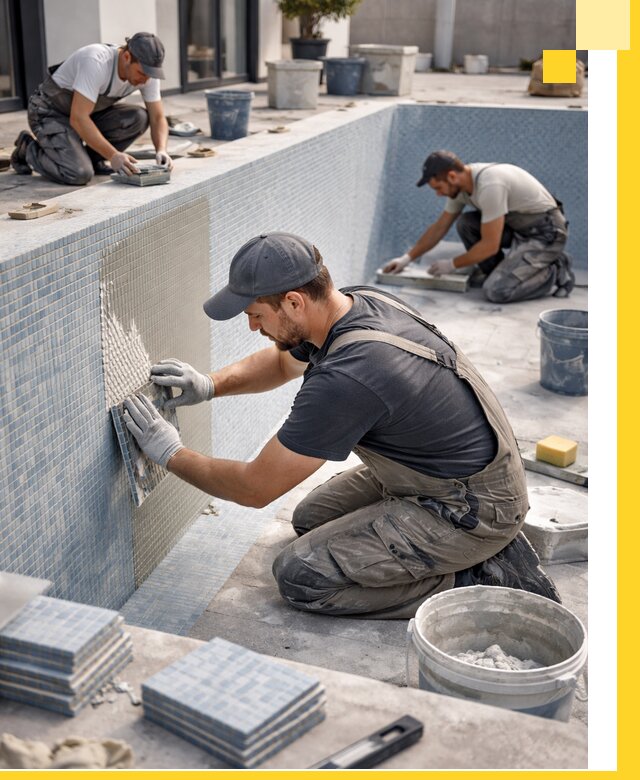 Облицовка бассейнов в Дмитрах плитка мозаика гидроизоляция