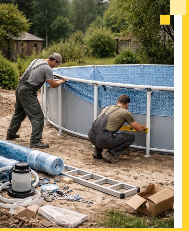 Установка и монтаж каркасных бассейнов в Дмитрах под ключ