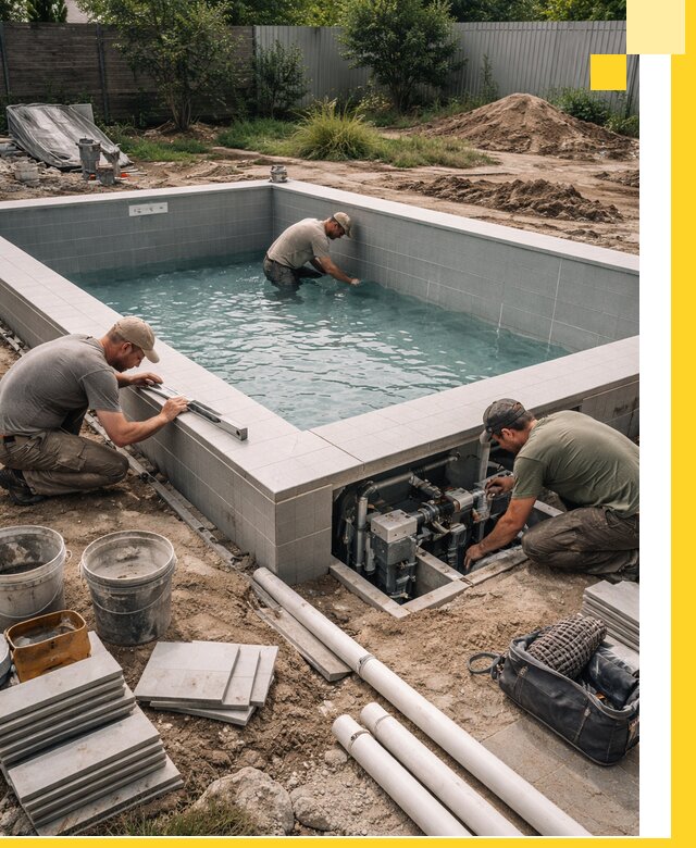 Строительство и монтаж бассейнов для дачи под ключ в Дмитрах