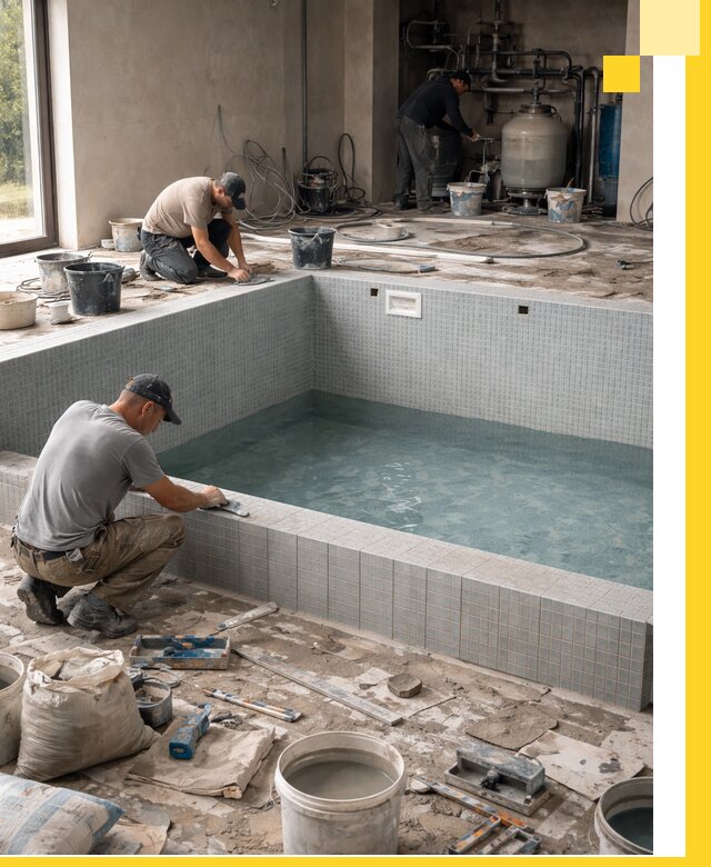 Строительство и монтаж бассейнов в помещении в Дмитрах