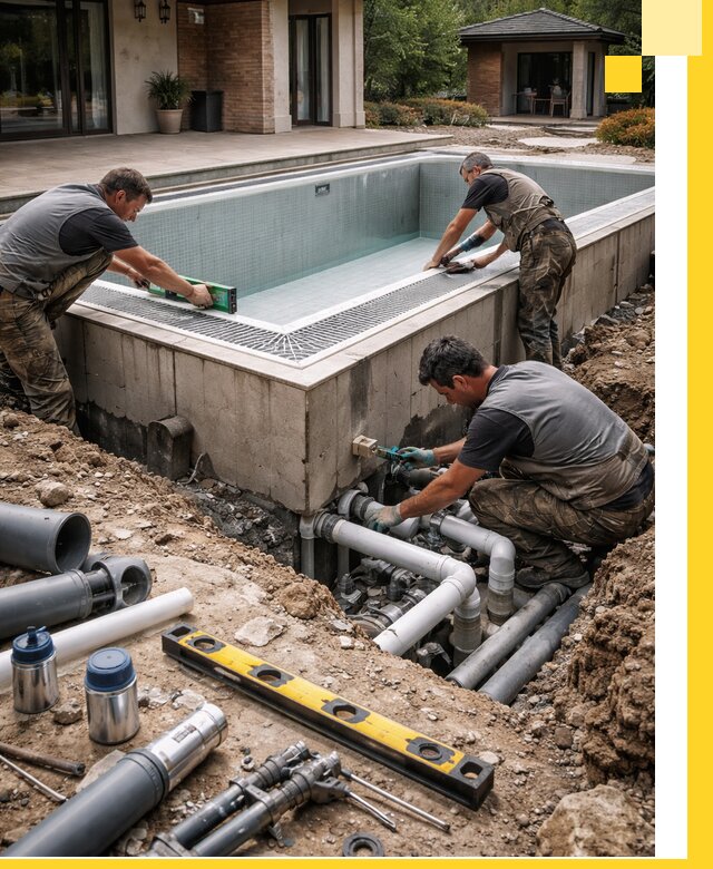 Строительство переливных бассейнов в Дмитрах под ключ