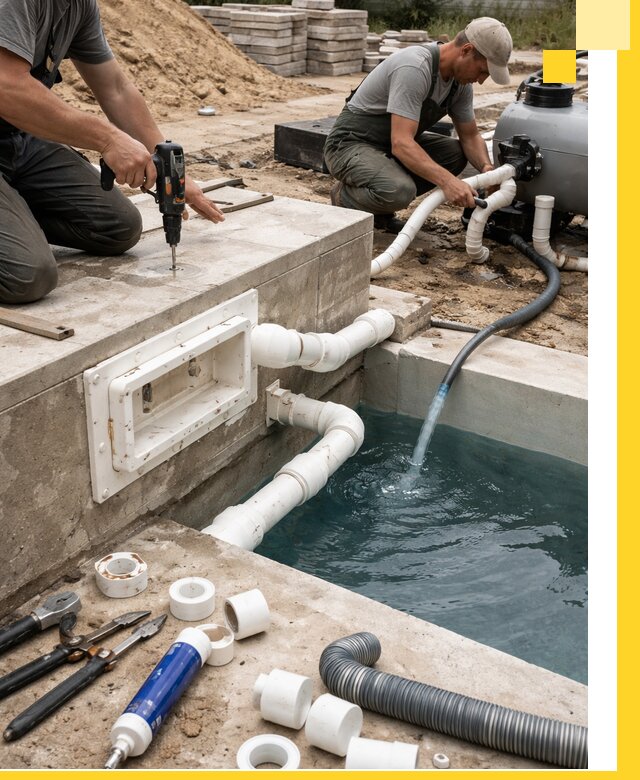 Строительство скиммерных бассейнов под ключ в Дмитрах