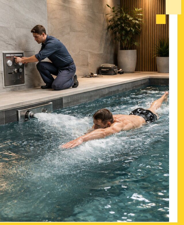 Проектирование и монтаж бассейнов с противотоком в Дмитрах