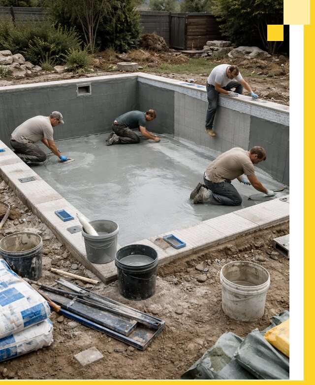 Изготовление и монтаж чаши бассейна под ключ в Дмитрах