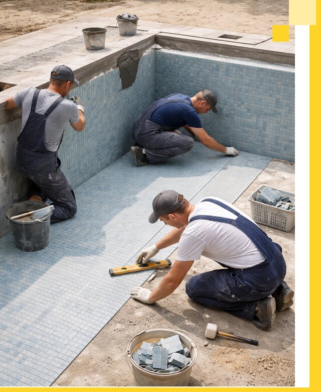 Укладка и установка плитки для бассейнов под ключ в Дмитрах