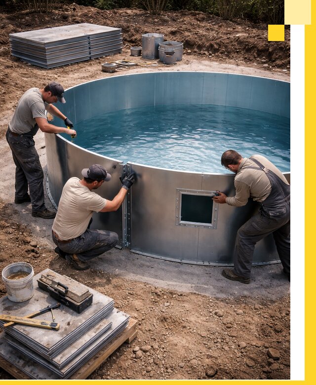 Круглые бассейны под ключ в Дмитрах проектирование и монтаж