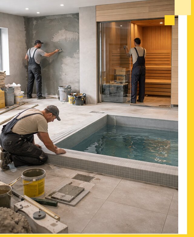 Проектирование и строительство сауны с бассейном в Дмитрах