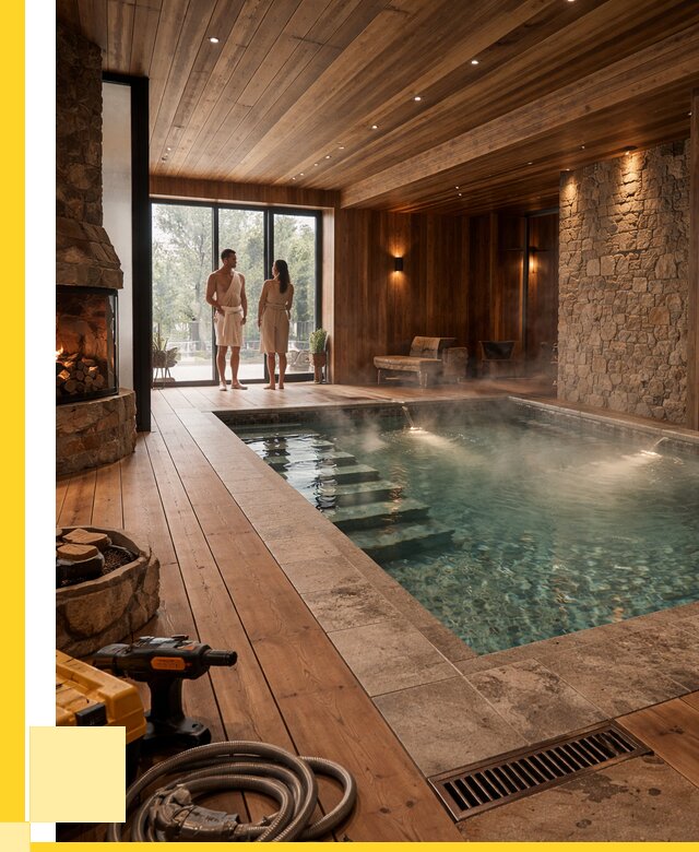 Проекты бань с бассейном под ключ в Дмитрах от 80400 р., ЭриданДмв