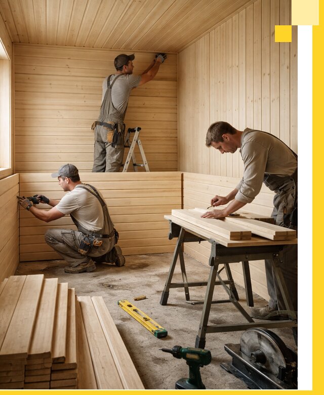 Обшивка саун в Дмитрах из натуральной древесины под ключ