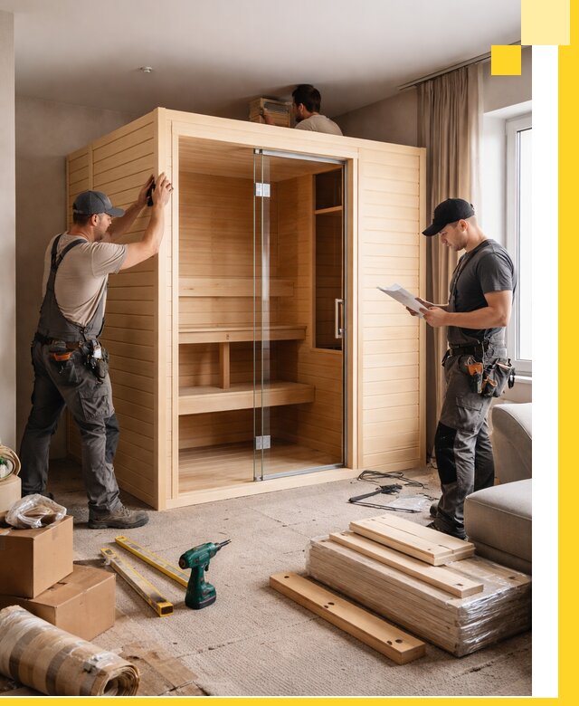 Установка и благоустройство саун в квартире в Дмитрах