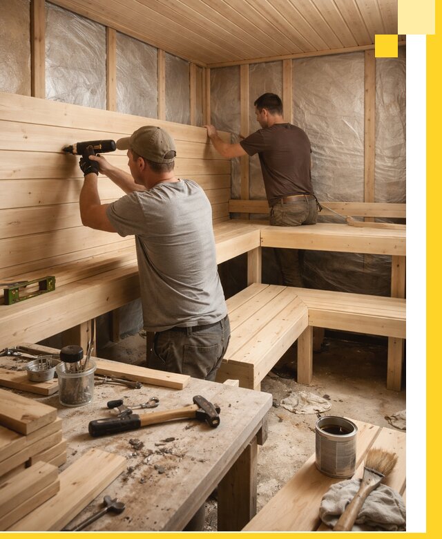 Профессиональная отделка бань и саун под ключ в Дмитрах