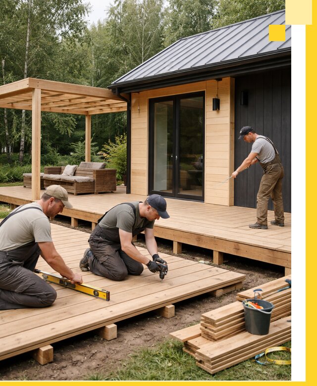 Строительство бань с террасой и бассейном под ключ в Дмитрах