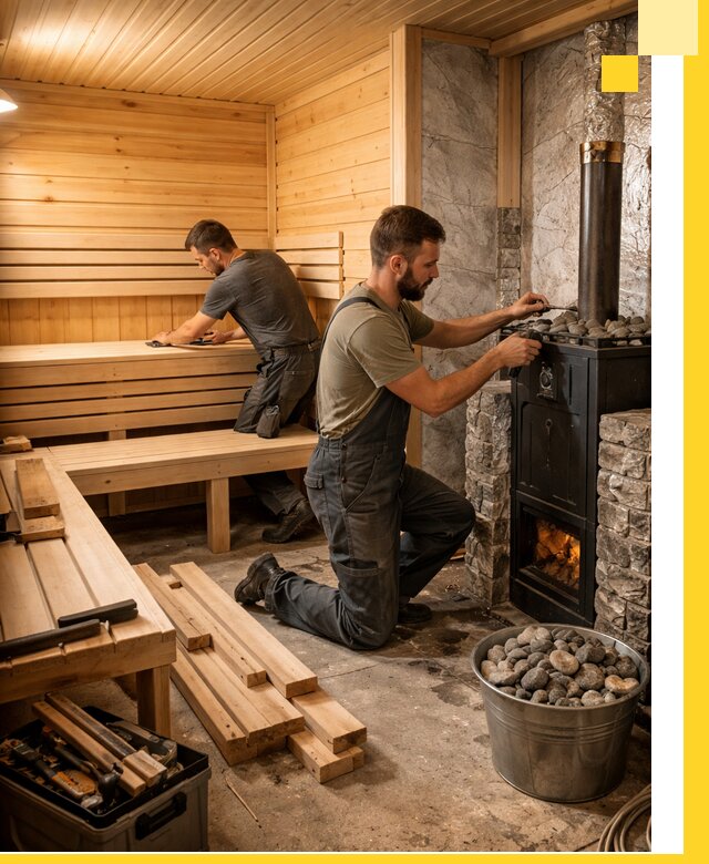 Дизайн и строительство интерьеров бань под ключ в Дмитрах