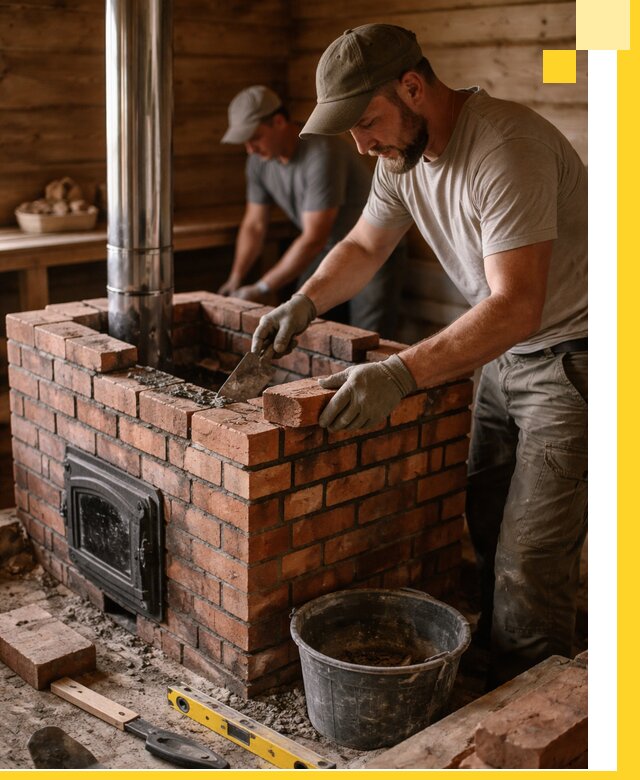 Кирпичные печи для бани под ключ в Дмитрах, проект и монтаж