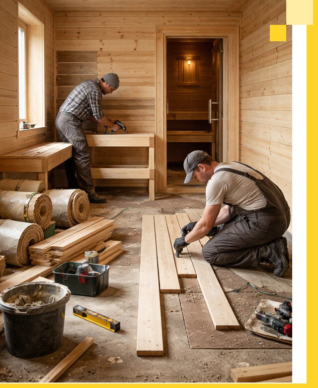 Индивидуальный проект бани с комнатой отдыха под ключ в Дмитрах