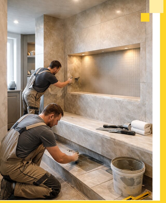 Профессиональное строительство хамама в квартире в Дмитрах