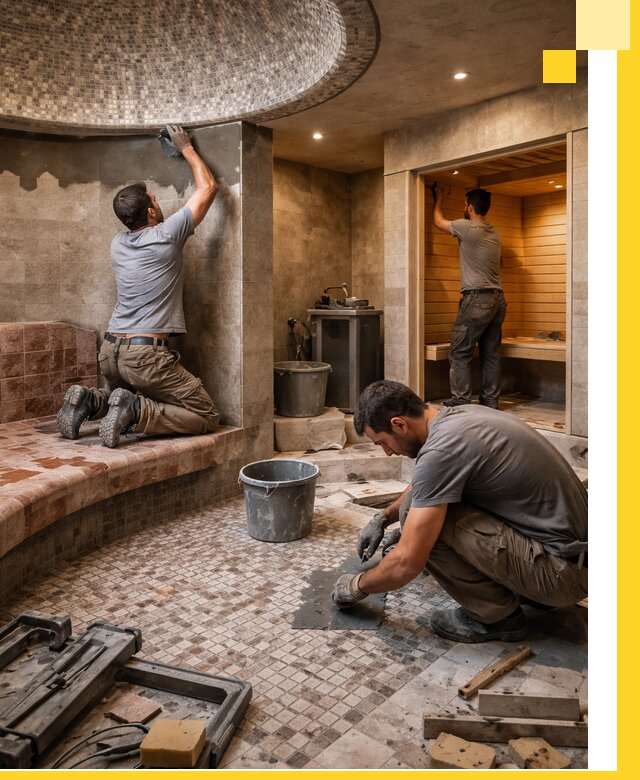 Проект и строительство хамама бани и сауны под ключ в Дмитрах