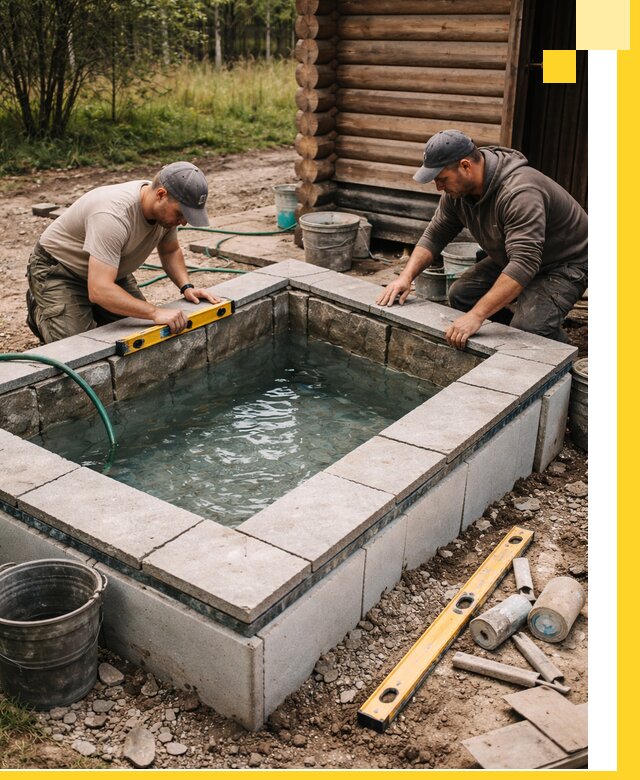 Изготовление и установка холодных купелей под ключ в Дмитрах